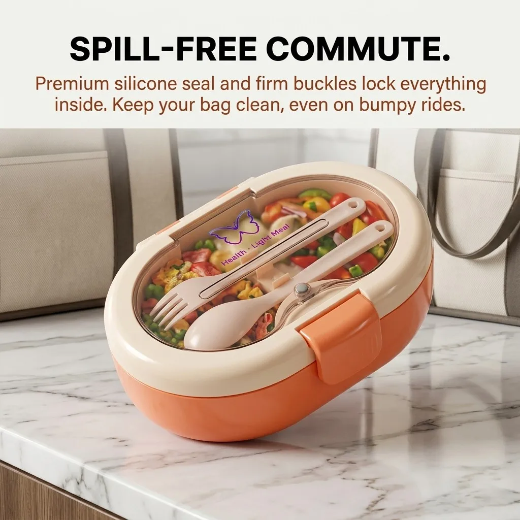 Plastic lunchbox met bestek, l - Food Storage With Dividers recensie en prijs